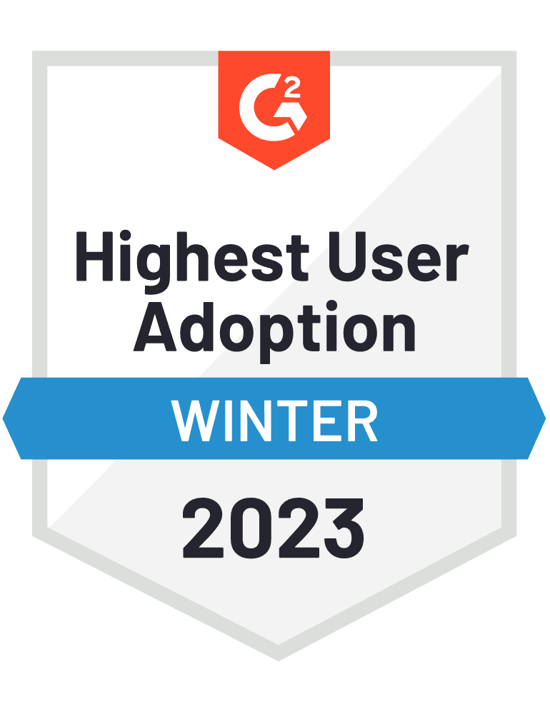 G2 Winter 2023 Highest User Adoption